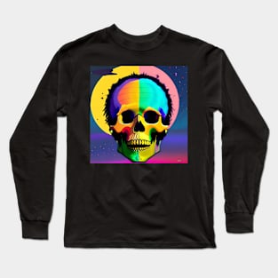 Vibrant Trippy Skull Art 28 Long Sleeve T-Shirt